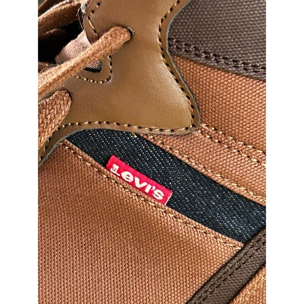Levi's BB High CZ Lace Up Sneakers Tan Brown Canvas Shoes US Size 13, NWT - Picture 5 of 8